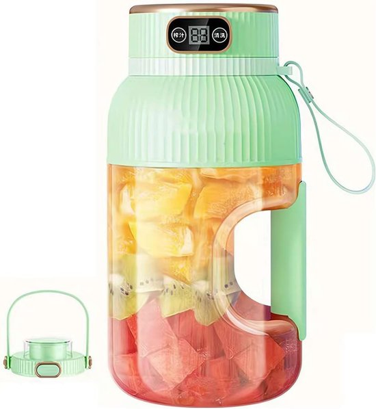 2-in-1 Sapcentrifuge en Drankbeker - Mini Blender - 1200ml - Gemalen Ijs - Groen