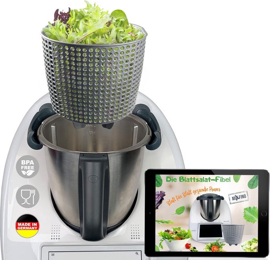 2-in-1 Slacentrifuge en Kookmand voor Thermomix TM7, TM6 & TM5: Knapperige Salade en Pasta Accessoire van MixFino