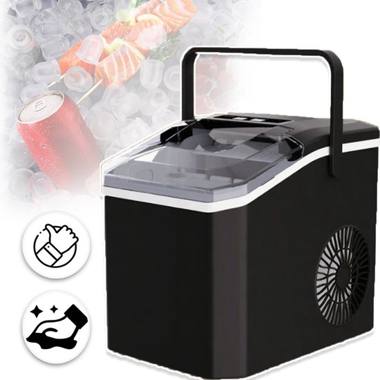 2 Maten Ijsblokjes Elektrische Maker - 1.3L Watertank Draagbare Ijsmachine Met Handvat-Perfect Voor Thuiskantoor Camping Camper Party Bar
