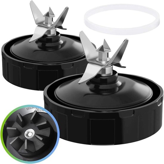 2-pack blender vervangingsonderdelen 7 vinnen extractor bladmontage met rubberen pakking compatibel met Nurti Ninja blenders Auto iQ BL480 BL482 BL642 BL682 NN102 van Merkloos