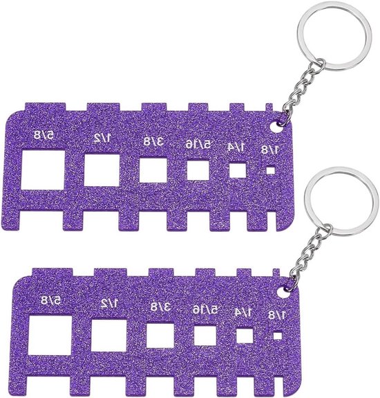 2-Pack Paarse Acryl Micro Locs Maatgereedschap - Brei Gauge Liniaal voor Dreadlocks, Haarstyling en DIY Vlechten Accessoire voor Feestdagen en Salons van Merkloos