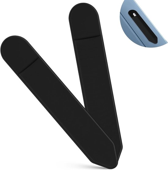 2-Pack Verwijderbare Zelfklevende Houder voor iPencil, Sticker voor Potlood, Elastische Etui voor Stylus Pennen (Zwart) - Geschikt voor Apple Pencil 1e en 2e Generatie, Creatief Accessoire voor Tekenen en Schrijven