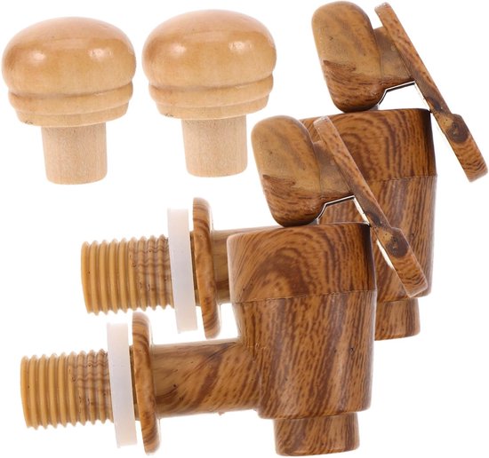 2 Sets Waterkraan en Wijnstop, Vervangingsset voor Luchtdichte Waterkraan, Accessoires voor Wijnemmer en Biervat van Merkloos