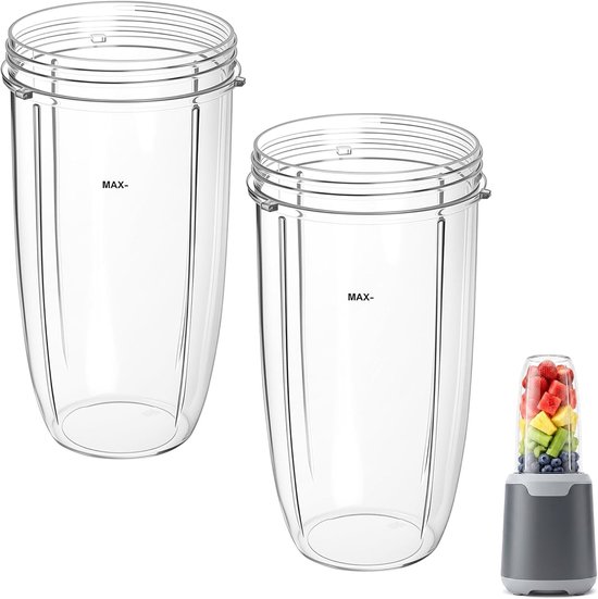 2 stuks bekers voor NutriBullet Pro 900 - 950 ml (32 oz), compatibele blenders voor smoothies, sap en shakes