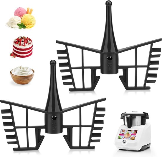 2 Stuks Garde met Vlinderroer Accessoire voor Monsieur Cuisine Connect en Smart, Keukenaccessoires voor het Kloppen van Room en Eiwitten, Vervangonderdelen voor Foodprocessor