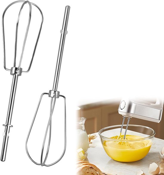2 stuks garde voor handmixer, 18 x 4,5 cm, reservegarde van roestvrij staal, handmixer, accessoires, reservegarde voor - ShopVlot