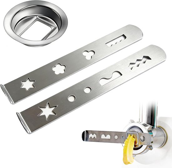 2 Stuks Gebaksvorm Opzetstuk voor Gehaktmolen, RVS 430 Koekjesvorm Adapter met 8 Patronen en Bevestigingsring, Compatibel met Bosch MUM5/MUM4, Vaatwasserbestendig, ca. 58 mm