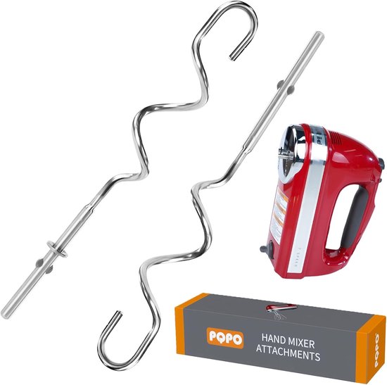 2 Stuks Handmixer Deeghaak van RVS - Vervangingsonderdelen voor Handmixers, Keukenaccessoires voor Bakken