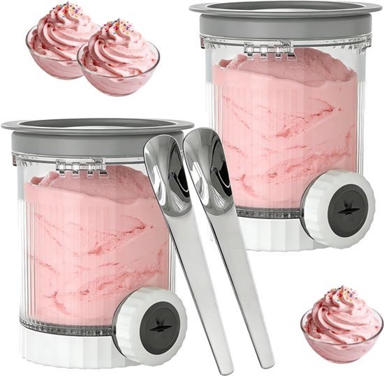 2 stuks ijshouders voor ijsmachine: opslagcontainers, accessoires voor desserts, ijsscheppen en bakken