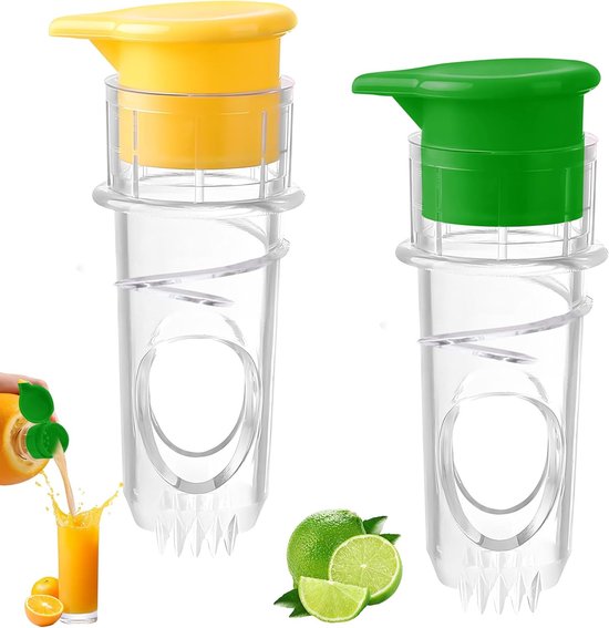 2 stuks Kumquat handmatige sapcentrifuge, mini draagbaar geel en groen optioneel, klein en handig in gebruik handmatige citroensapcentrifuge geschikt, Duurzame Lime Juicer van Merkloos