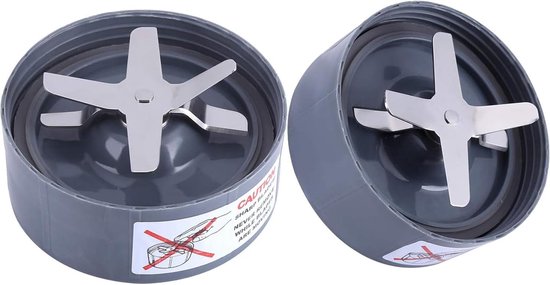 2 stuks mengbladen, vervangend extractorblad, vervangende onderdelen en accessoires, geschikt voor Nutribullet 600W/900W, blad gemaakt van roestvrij staal, schroefdraad is gladgemaakt voor eenvoudig aan- en uittrekken - 2 stuks - Vervangende sapcentr van Wundermix