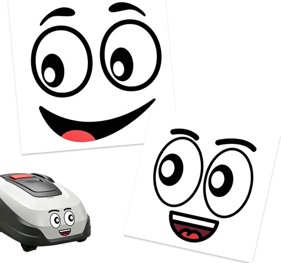 2 stuks oogstickers voor robotmaaiers | Stickers ogen, robotmaaier, zelfklevend, weerbestendig, voor stofzuiger, robotmaaier, auto, vuilnisbakken decoratie