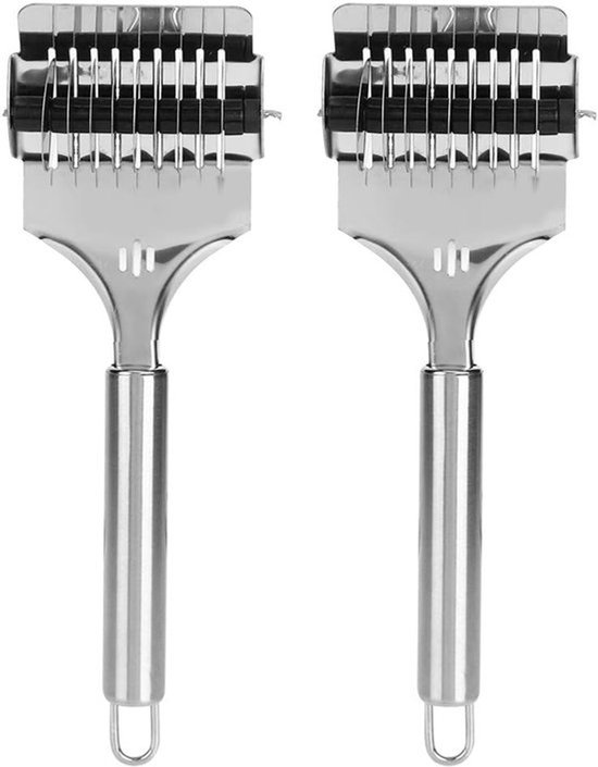 2 stuks Pastaroller, Pastadeegsnijder, Noedel-gridroller met comfortabel handvat, Spaghetti-maker, Keukengerei
