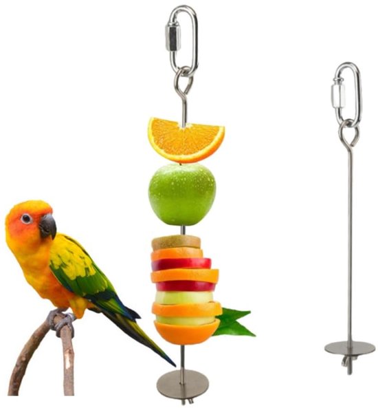 2 stuks roestvrijstalen vogelhouders voor groenten en fruit