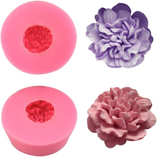 2 Stuks Siliconen Anjer Bloem Mallen - 3D Fondant Icing Vorm Voor Cake Decoreren, Wax Melts, Zeep, Snoep, Jelly, Pudding