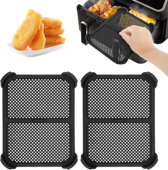 2 stuks spatscherm voor heteluchtfriteuse, siliconen materiaal, stofbescherming, effectief vetspatscherm, accessoires voor airfryer, keukenhulpjes voor frituren