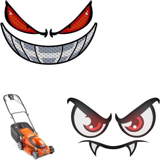 2 stuks stickers voor robotmaaier, zelfklevend, motorfiets ogen