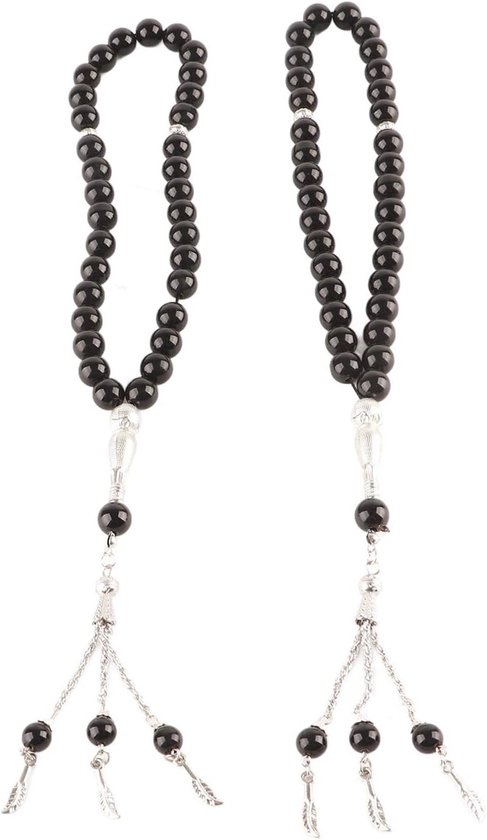 2 Stuks Tasbih Armband met 33 Kralen, Gebedskralen voor Meditatie en Spirituele Ontspanning van Merkloos