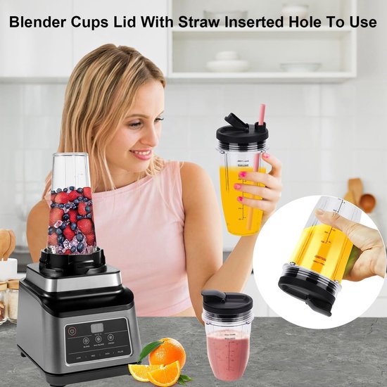 2 stuks Vervangingsbekers met Flip Top To-Go-deksel voor Ninja Blender - ShopVlot