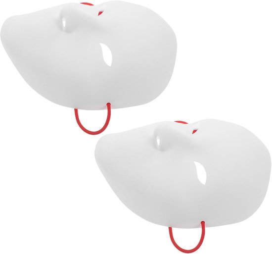 2 Stuks Wit DIY Masker Volledig Gezicht Beschilderbaar Papieren Maskerade Masker Unisex Cosplay Party Carnavalsmasker Lichtgewicht Comfortabel Kunstproject