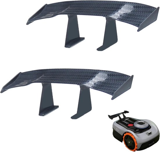 2 stuks zelfklevende mini-vleugelspoiler bouwpakket achtervin voor Worx M500 Plus, Navimow, Ecovacs Goat G1, Gardena enz. robotmaaier accessoires voor auto, robotmaaier (zwart)