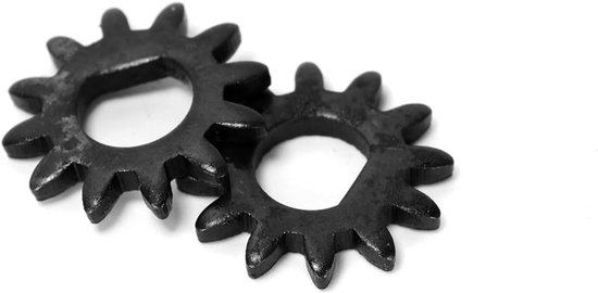 2 Stuks Zwarte Stalen Tandwielen Vervangingsonderdelen voor Handmatige Pasta- en Noodle Machines, 21mm x 9mm, 12 Tanden