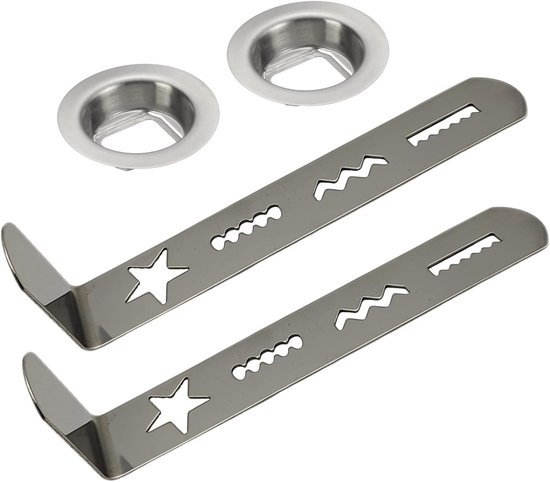 2 x RVS Bakvorm Accessoires voor Vleesmolen en Keukenmachine, 4 Vormen, Spuitmond en Aansluitring