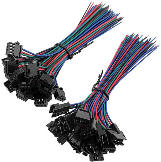 20 Pairs JST SM 4-Pin 2.54mm Pitch Plug Mannelijke en Vrouwelijke Connector Adapter met 150mm Elektrische Kabel Draad voor LED Licht