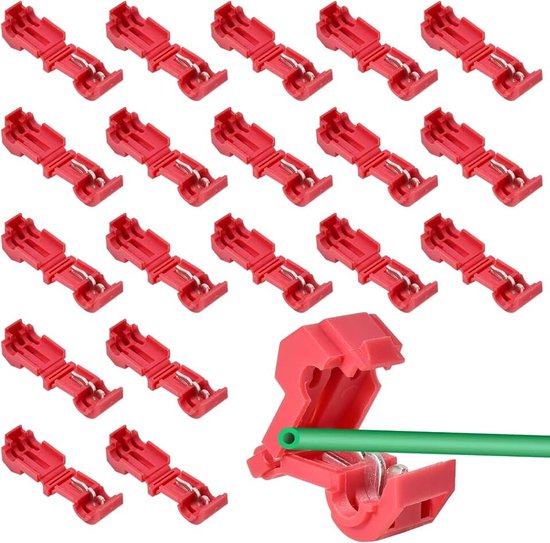 20 stuks aansluitklemmen, clip voor kabel voor robotmaaier, begrenzingskabel laadstation, T-aftakkingsverbinder snelverbinder stroomdief grasmaaier, bijv. Husqvarna, Gardena, robotmaaier Husqvarna