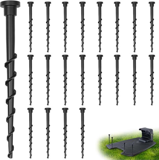 20 stuks aardschroeven voor robotmaaier, grasmaaier, laadstation schroeven voor robotmaaier, garage, vloernagels, compatibel met Husqvarna Automower 105 305 308 lengte 14 cm tuingereedschap