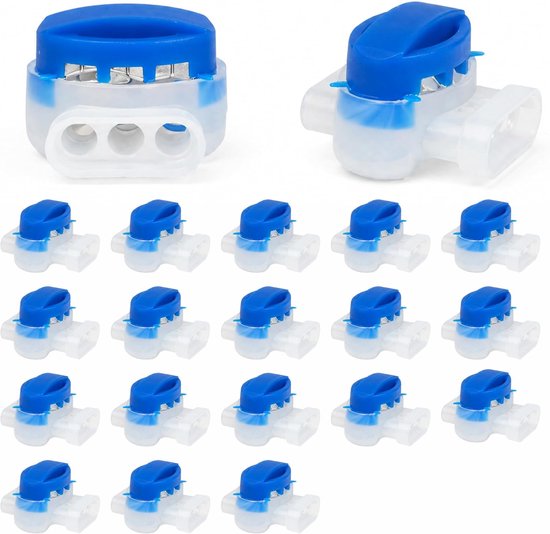 20 stuks begrenzingskabelverbinders voor robotmaaiers, waterdicht met gel, reparatieset voor begrenzingskabel, gazonrobot, kabelconnector, draadconnector, 22-14AWG S1-versie