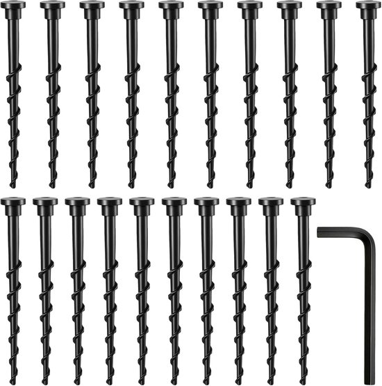 20 stuks grondschroeven, robotmaaier, garage haringen om te schroeven, kunststof grasmaaier, laadstation, schroef, compatibel met Husqvarna Automower 105, 305, 308, lengte 13,7 cm, tuingereedschap