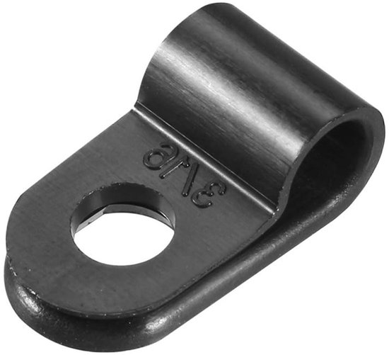 20 Stuks Nylon R Type Kabelklemmen, 4.8mm Plastic Klemmen Set voor Elektrische Kabelbeheer, Zwart, Duurzaam en Veelzijdig