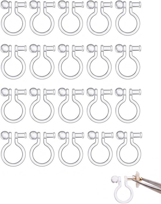 20 transparante clip-adapters voor oorbellen, onzichtbare converters, zonder boren, kunsthars, met oorcorrectie-effect