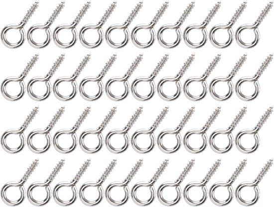 200 Stuks Schroefoogpinhaken, Hoogwaardige Sieradenaccessoires voor Doe-het-zelfprojecten, Ijzermateriaal, Ideaal voor Kleding en Parelsieraden (SILVER)