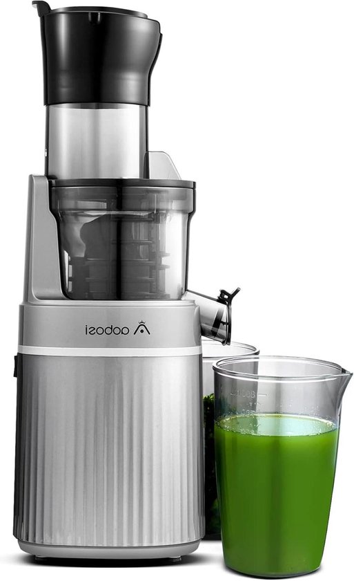 200W sapcentrifuge voor groenten en fruit met omgekeerde functie - twee maten filter - intelligente chip - grijs sapcentrifuge groenten en fruit van Merkloos