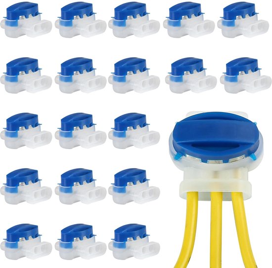 20x Waterdichte Kabelverbinders met Gel, Krimp Aansluitklemmen voor Robotmaaier, Blauw, Koper
