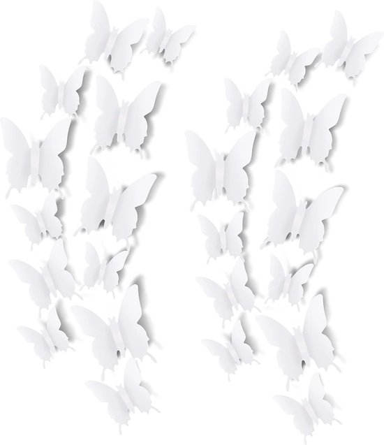 24 Stuks Vlinder Muurstickers voor Decoratie in Slaapkamer en Feest van DecoStyle