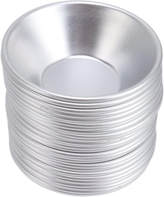 25 Stuks Aluminium Eivormige Cakevormen voor Mini Cupcakes, Muffins en Taartjes Bakken van Merkloos