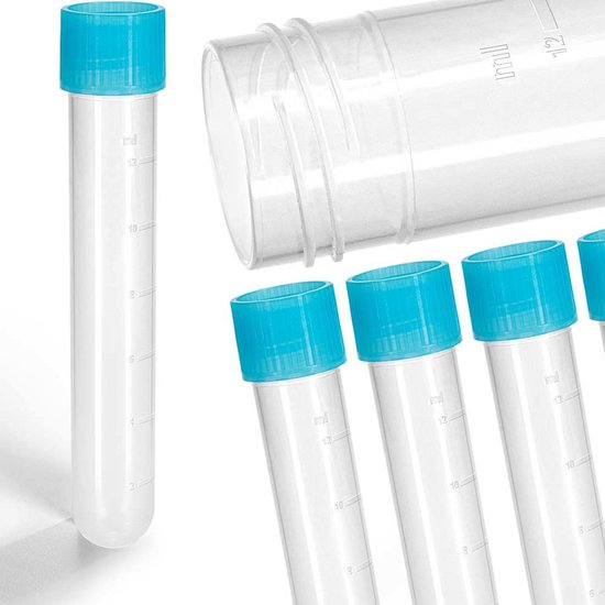 25 Stuks Centrifugebuizen met Schroefdop - 14 ml - Sterk Polypropyleen (PP) van Merkloos