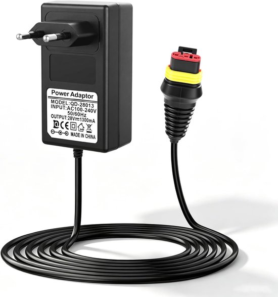 28 V oplader voeding voor robotmaaier Husqvarna Automower 105 305 310 315 315X 405X 415X, 1,3 A voeding oplaadkabel voor Gardena R50Li R70Li R75Li grasmaaier, 1,5 m stroomkabel met led-display