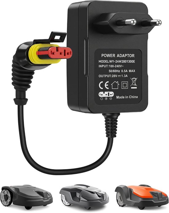 28V 1,3A compatibel met Husqvarna Automower 105, 310, 315, 315X, 305, 310 Mark II, 315 Mark II grasmaaier, robotmaaier, grasmaaier, oplader voor Gardena R50Li, R40li, R45Li, R70Li