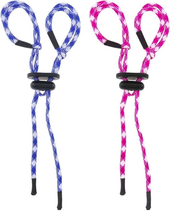 2PCS Archery Finger Sling Adjustable Recurve Bow Fingersling Archery Bow Rope for Recurve Bow Replacement Accessories Pink & Blue