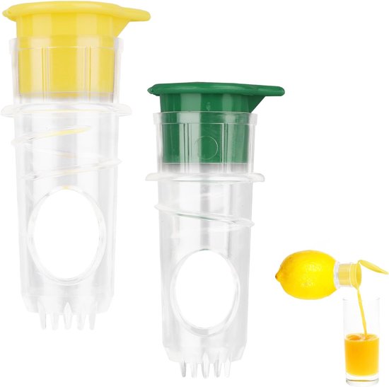 2pcs Lemon Squeezer met Schroefdop - 2025 Nieuwe Handmatige Juicer - Citrus Lime Orange Hand Pers voor Dranken Koken Cocktails (Geel, Groen) van Merkloos