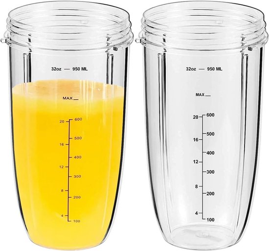 2x 946ml Beker Vervangingsset voor Blender Mixer - Geschikt voor 900W/600W Modellen van Merkloos