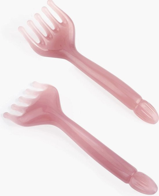 2x Handmatige Hoofdhuid Massager Kam - Hars - Draagbaar Ontspanning