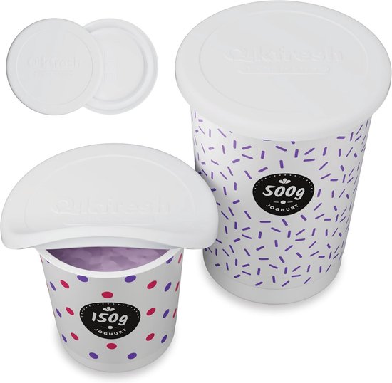 2x Herbruikbare Siliconen Deksel voor Yoghurtbekers - Lekvrij en Flexibel Vershoudsel van Merkloos