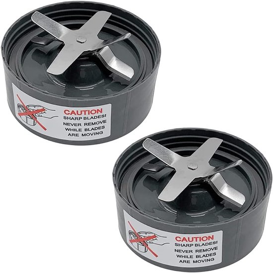 2x Vervanging extractormes - Mengbladen - Vervangende Onderdelen En Accessoires - Geschikt Voor Nutribullet 600w/900w - Blad Gemaakt Van Roestvrij Staal - Voor Eenvoudig Aan- En Uittrekken - Vervangende Sapcentr - grijs van Nutribullet