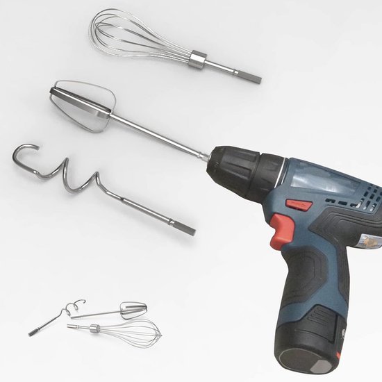 3-delige Accessoire Set voor Elektrische Mixer Roestvrij Staal van Merkloos