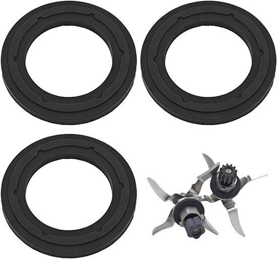 3-delige set afdichtringen zwart 50 mm voor keukenmachines - vervangende accessoires en onderdelen voor optimale prestaties
